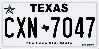 TX license plate CXN7047