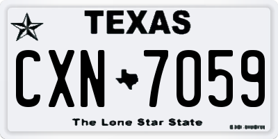 TX license plate CXN7059