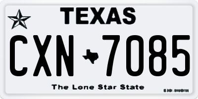 TX license plate CXN7085