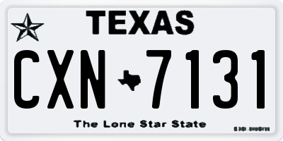 TX license plate CXN7131