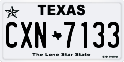 TX license plate CXN7133