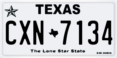 TX license plate CXN7134