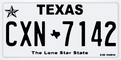 TX license plate CXN7142