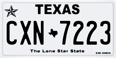 TX license plate CXN7223