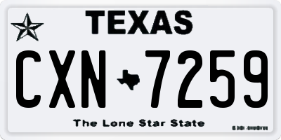 TX license plate CXN7259