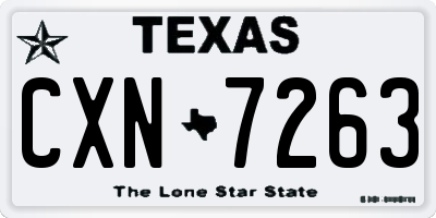 TX license plate CXN7263