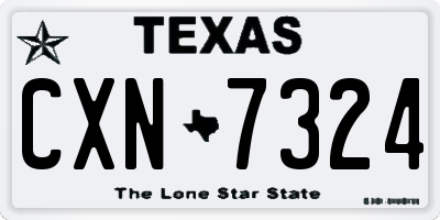 TX license plate CXN7324