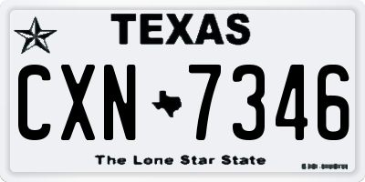 TX license plate CXN7346