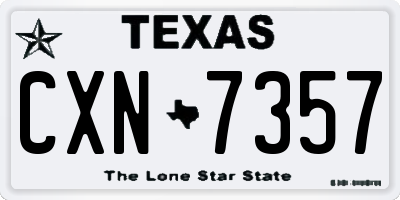 TX license plate CXN7357