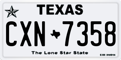 TX license plate CXN7358