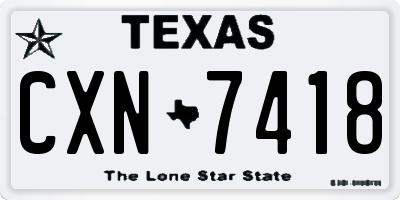 TX license plate CXN7418