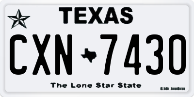 TX license plate CXN7430