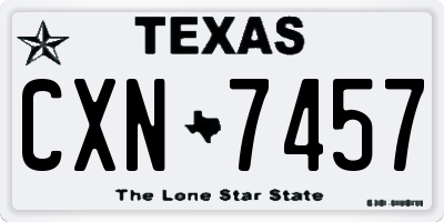TX license plate CXN7457