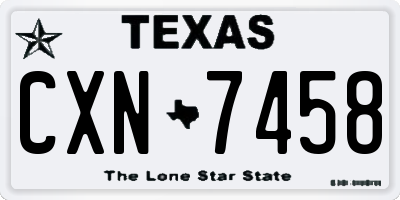 TX license plate CXN7458