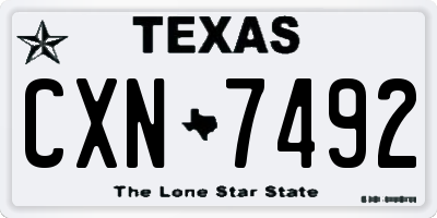 TX license plate CXN7492