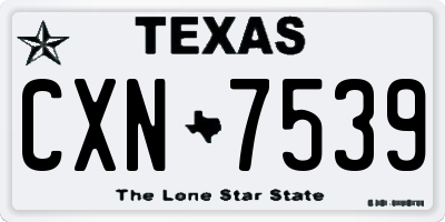 TX license plate CXN7539
