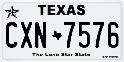 TX license plate CXN7576