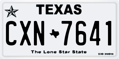 TX license plate CXN7641