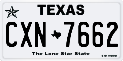 TX license plate CXN7662