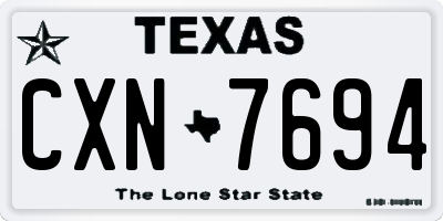 TX license plate CXN7694
