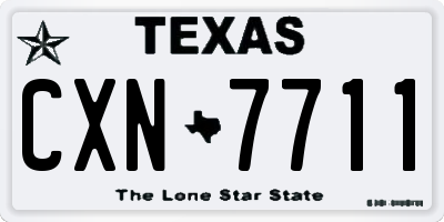 TX license plate CXN7711