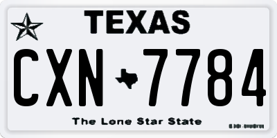 TX license plate CXN7784
