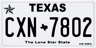 TX license plate CXN7802
