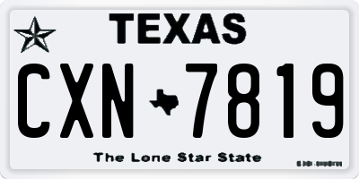 TX license plate CXN7819