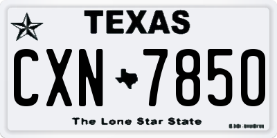 TX license plate CXN7850