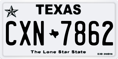 TX license plate CXN7862