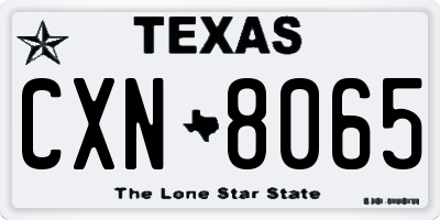 TX license plate CXN8065