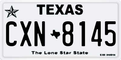 TX license plate CXN8145