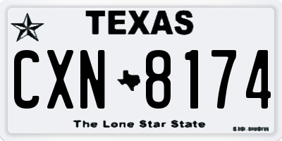 TX license plate CXN8174