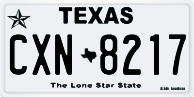 TX license plate CXN8217
