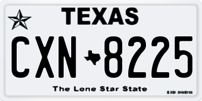 TX license plate CXN8225