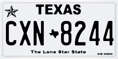 TX license plate CXN8244