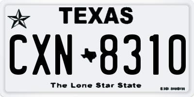 TX license plate CXN8310