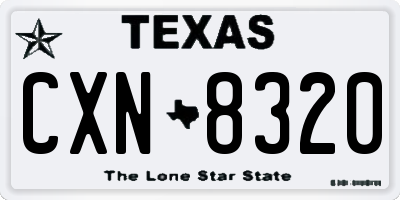 TX license plate CXN8320