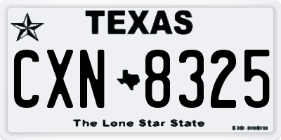 TX license plate CXN8325
