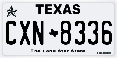 TX license plate CXN8336