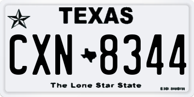 TX license plate CXN8344