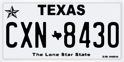 TX license plate CXN8430