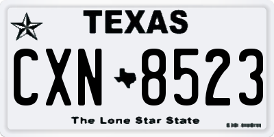 TX license plate CXN8523