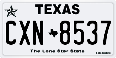 TX license plate CXN8537