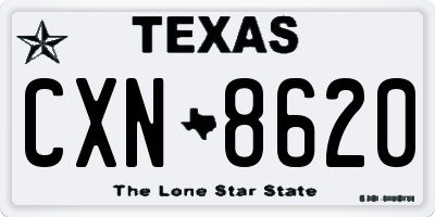 TX license plate CXN8620
