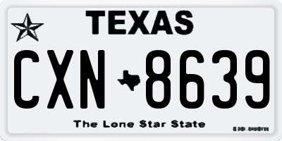 TX license plate CXN8639