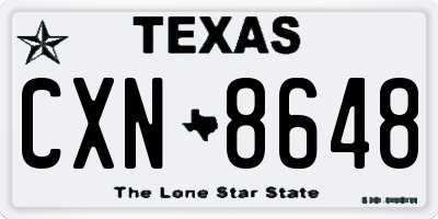 TX license plate CXN8648