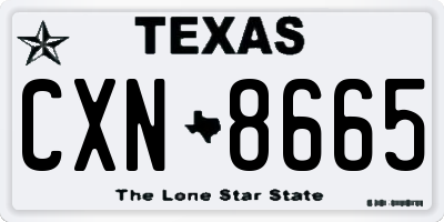 TX license plate CXN8665