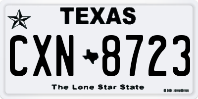 TX license plate CXN8723