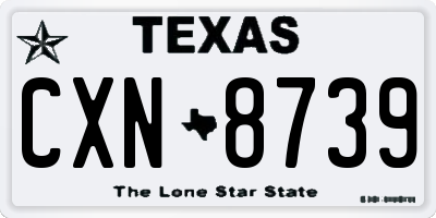 TX license plate CXN8739